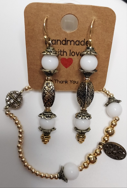 Set de pulcera y aretes Vintage - Cuciture di Gisela 