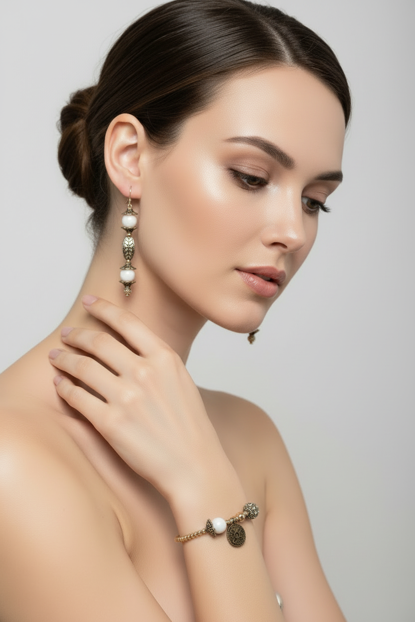 Set de pulcera y aretes Vintage - Cuciture di Gisela 