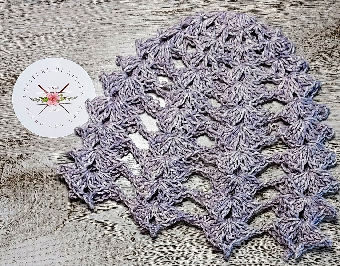 Gorro estilo Malla en Abanicos - Cuciture di Gisela 